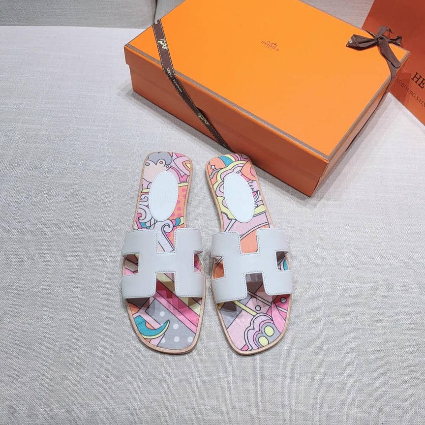 Hermes floral print sandals-9